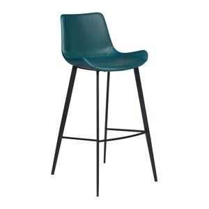 Petrolejově modrá koženková barová židle DAN-FORM Denmark Hype