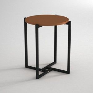 Odkládací stolek s deskou v koňakově hnědé barvě Noce, ⌀ 49 cm