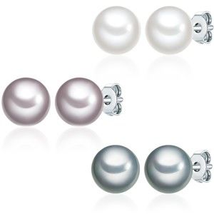 Sada 3 párů náušnic s perlou Pearldesse Muschel, ⌀ 0,8 cm
