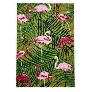 Zeleno-růžový koberec Think Rugs Havana, 80 x 150 cm