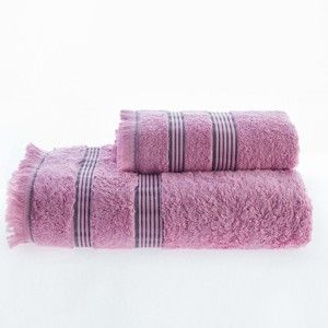 Růžový ručník s podílem bambusu Marie Lou, 90 x 50 cm