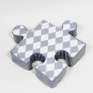 Šedý polštářek Puzzle Rhomb