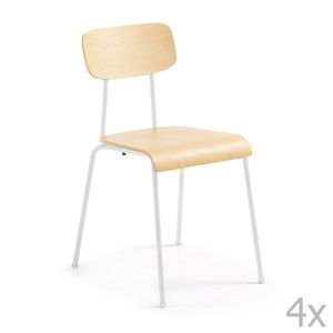 Sada 4 židlí s bílou konstrukcí La Forma Klee