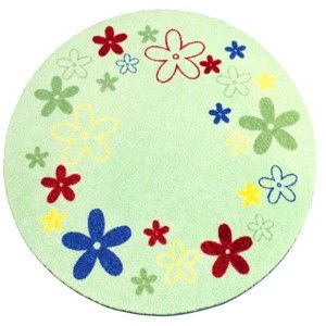 Dětský zelený koberec Zala Living Flower, ⌀ 100 cm