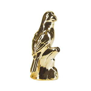 Keramická soška ve tvaru papouška ve zlaté barvě Miss Étoile, 17,5 x 8,5 cm
