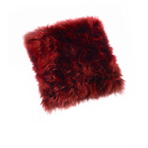 Červený polštář z ovčí kožešiny Royal Dream Sheepskin, 30 x 30 cm