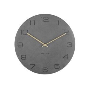 Šedé nástěnné hodiny Karlsson Vigorous, ⌀ 40 cm