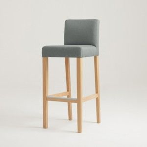 Šedá barová židle s přírodními nohami Custom Form Wilton