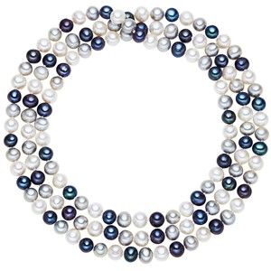 Bílo-modrý perlový náhrdelník The Pacific Pearl Company, délka 120 cm