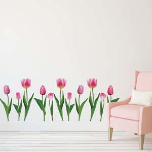 Sada samolepek na zeď Ambiance Pink Tulips
