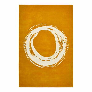 Žlutý vlněný koberec Think Rugs Elements Circle, 120 x 170 cm