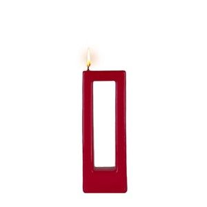 Červená svíčka Alusi Quadra Due, 4,5 hodiny hoření