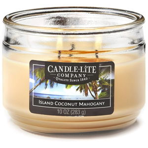 Vonná svíčka ve skle s vůní kokosu a mahagonu Candle-Lite, doba hoření až 40 hodin
