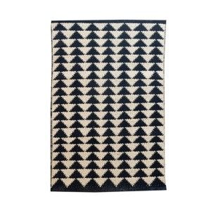Černo-béžový bavlněný ručně tkaný koberec Pipsa Triangle, 60 x 90 cm