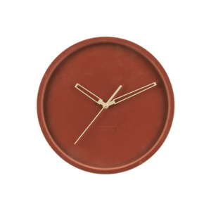 Jílově hnědé sametové nástěnné hodiny Karlsson Lush, ø 30 cm
