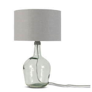 Stolní lampa se světle šedým stínidlem a konstrukcí z recyklovaného skla Good&Mojo Murano, ⌀ 30 cm