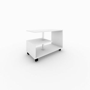 Bílý pojízdný konferenční stolek Karanfil