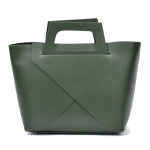 Zelená kožená kabelka Carla Ferreri Hunno