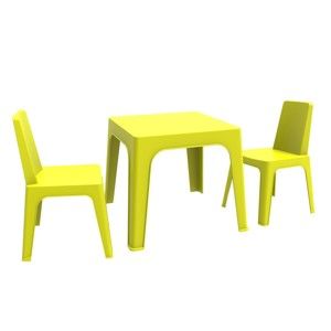 Zelený dětský zahradní set 1 stolu a 2 židliček Resol Julieta