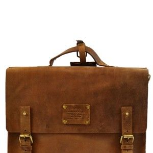 Hnědá kožená vintage brašna O My Bag Dirty Harry, 37 x 28 cm