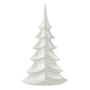 Bílý keramický dekorativní vánoční stromek KJ Collection, výška 35 cm
