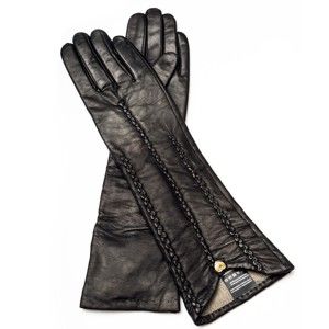 Dámské černé kožené rukavice <br>Pride & Dignity New York, vel. 7