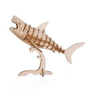 3D puzzle z balzového dřeva Kikkerland Shark