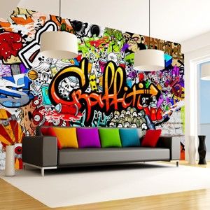 Velkoformátová tapeta Artgeist Colourful Graffiti, 400 x 280 cm