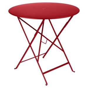 Červený zahradní stolek Fermob Bistro, Ø 77 cm