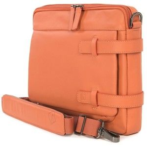 Oranžová taška s ramenním popruhem z italské kůže Tucano Tema