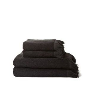 Set 2 černých bavlněných ručníků a 2 osušek Casa Di Bassi Bath