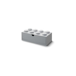 Šedý stolní box se zásuvkou LEGO® Double