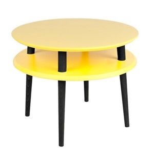 Žlutý konferenční stolek s černými nohami Ragaba UFO, Ø 57 cm
