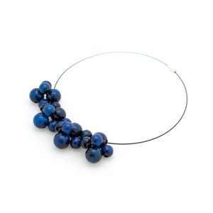 Modrý dřevěný náhrdelník Ko–ra–le Bubbles