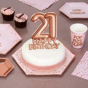 Papírová dekorace na dort s číslem 21 Neviti Glitz & Glamour