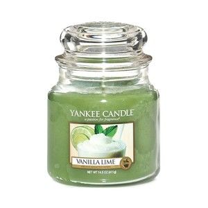 Vonná svíčka Yankee Candle Vanilka s Limetkami, doba hoření 65 - 90 hodin