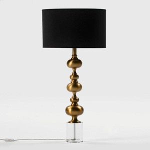 Kovová stolní lampa ve zlaté barvě bez stínidla Thai Natura, výška 65 cm