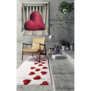 Vysoce odolný koberec Floorita Hearts, 58 x 80 cm
