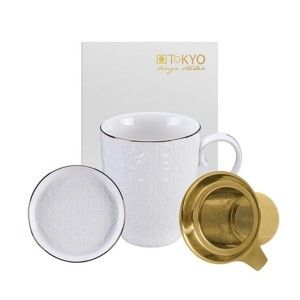 Bílý set na čaj Tokyo Design Studio Nippon Stripe, 380 ml