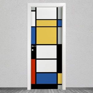 Samolepka na dveře LineArtistica Mondrian 2, 80 x 215 cm