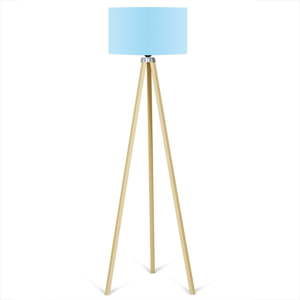 Volně stojící lampa se světle modrým stínítkem Kate Louise Naturel