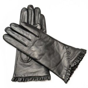 Dámské černé kožené rukavice <br>Pride & Dignity Vienna, vel. 8,5