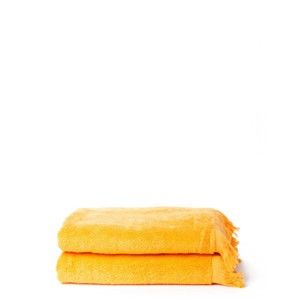 Sada 2 žlutých osušek z čisté bavlny Casa Di Bassi, 70 x 140 cm
