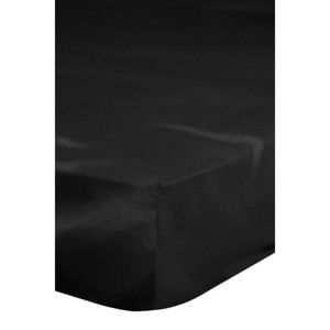 Černé elastické prostěradlo na dvoulůžko Emotion, 180 x 200 cm