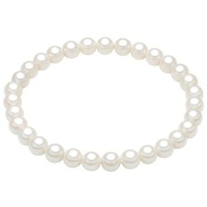 Perlový náramek Muschel, bílé perly ⌀ 0,6 x délka 21 cm