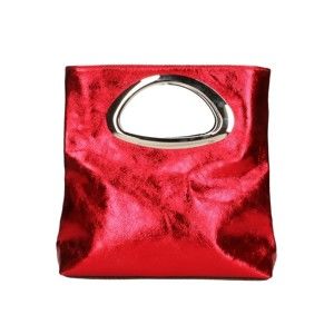 Červená kožená kabelka Chicca Borse Lumino