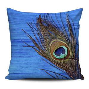 Modrý polštář Home de Bleu Peacock, 43 x 43 cm