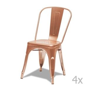 Sada 4 židlí v měděné barvě Furnhouse Korona
