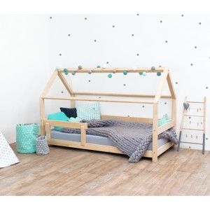 Přírodní dětská postel s bočnicemi ze smrkového dřeva Benlemi Tery, 120 x 160 cm