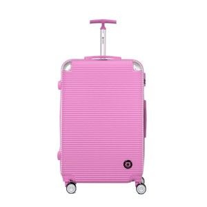 Růžový cestovní kufr na kolečkách Teddy Bear Monica, 107 l